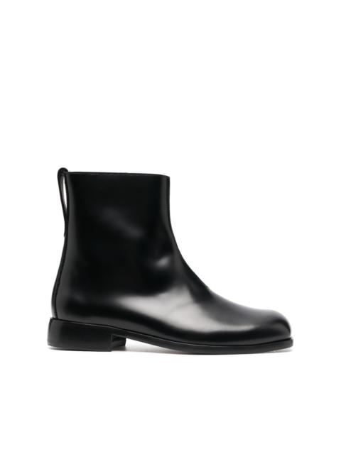 square-toe leather ankle-boots