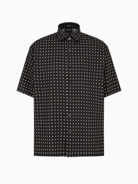 EMPORIO ARMANI ASV Lyocell-blend oversized, short-sleeved shirt with all-over print