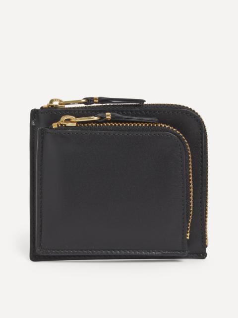 Comme Des Garçons Outside Pocket Line Zip Around Leather Wallet
