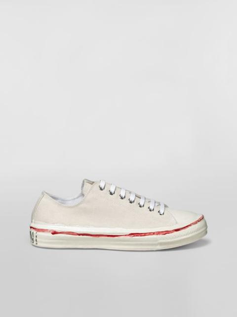 Marni MARNI GRAFFITI LOW-TOP SNEAKER GOOEY IN CANVAS WITH PARTIAL RUBBER COATING
