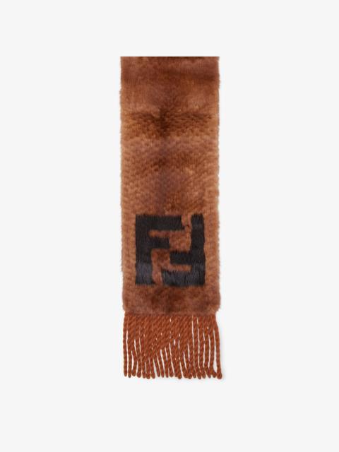 FENDI Brown fur scarf