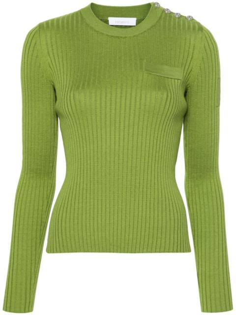 rabanne crew-neck ribbed-knit top