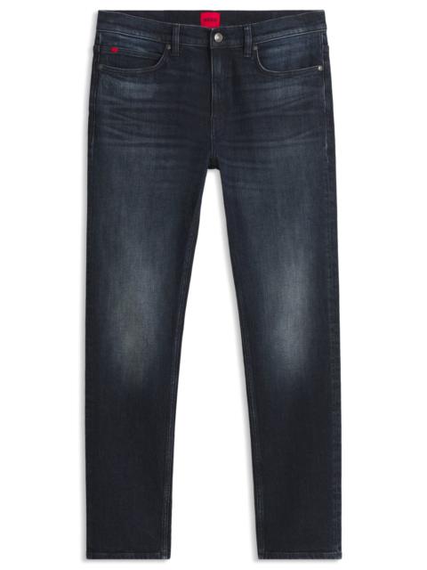 HUGO SLIM-FIT JEANS IN VINTAGE-WASH STRETCH DENIM