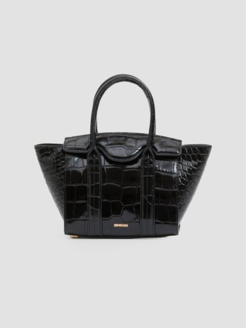 SIMKHAI Women's Nicola Mini Croc-Embossed Leather Tote Bag - Black
