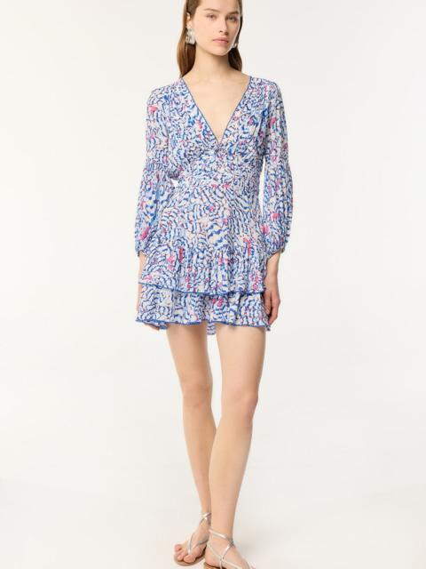 Poupette St Barth Mini Dress Chiara - Blue Wings Flower