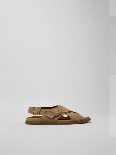 CAMPERLAB Brown Suede Leather Sandals for Men.