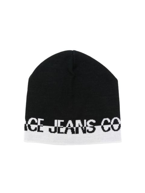 VERSACE JEANS COUTURE intarsia-logo knit beanie