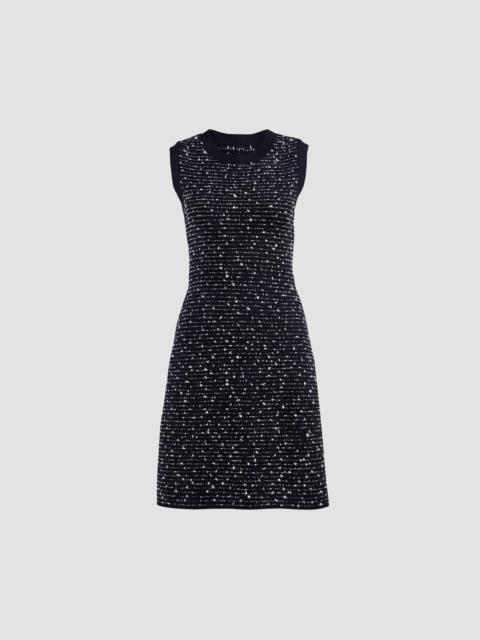 CAROLINA HERRERA Women's Textured-Knit Crewneck Mini Dress - Black Ivory