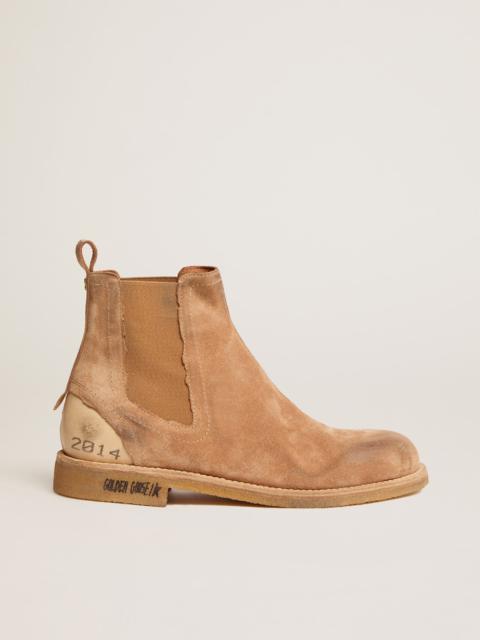 Golden Goose John Chelsea boots in caramel-colored suede
