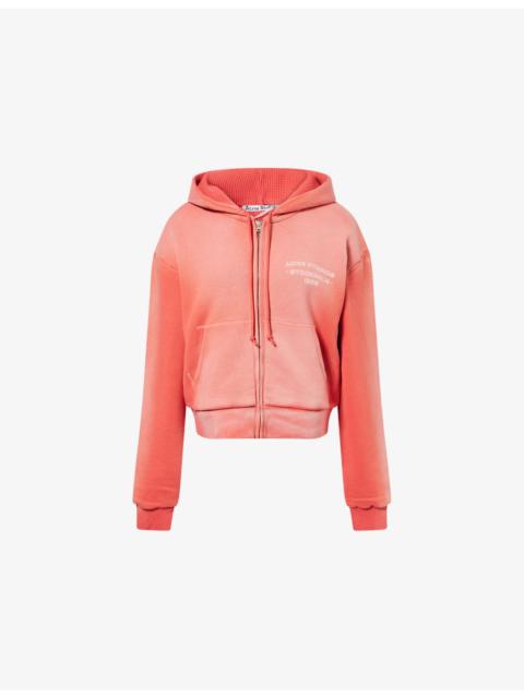 Acne Studios Sprayed Logo Zip-Through Cotton-Jersey Hoody
