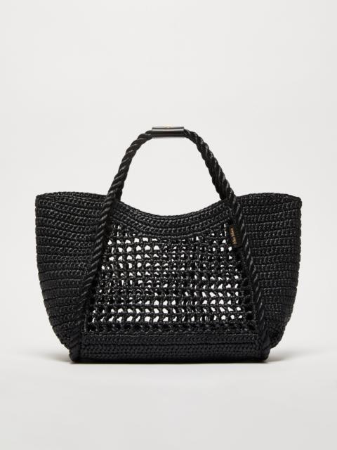 Raffia-effect small Marine bag