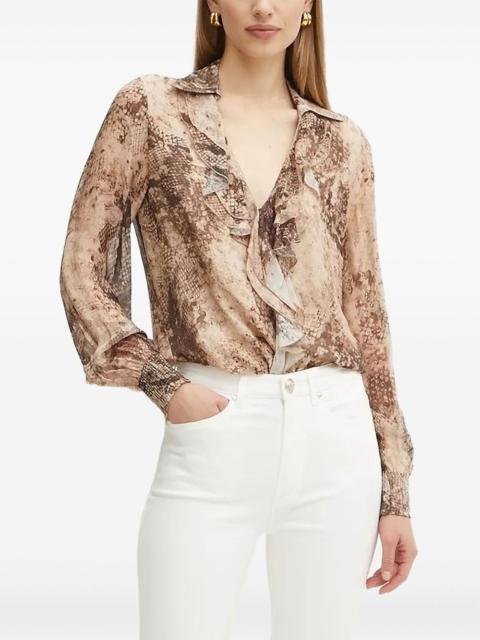 GUESS USA snake-print blouse