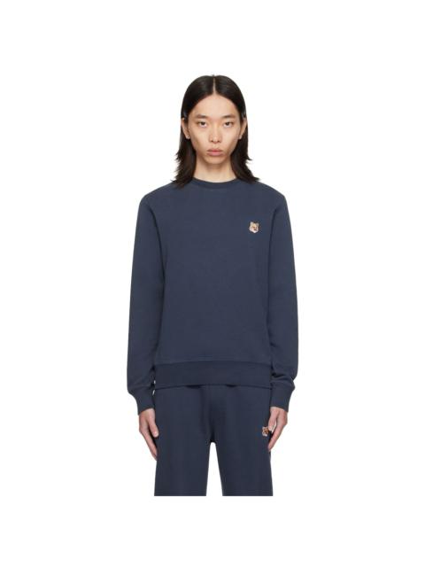 Maison Kitsuné Navy Fox Head Regular Sweatshirt