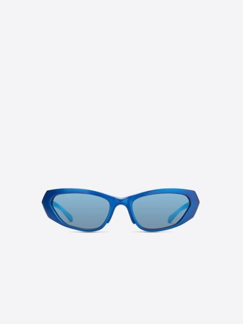 BALENCIAGA Metal Rectangle Sunglasses in Blue