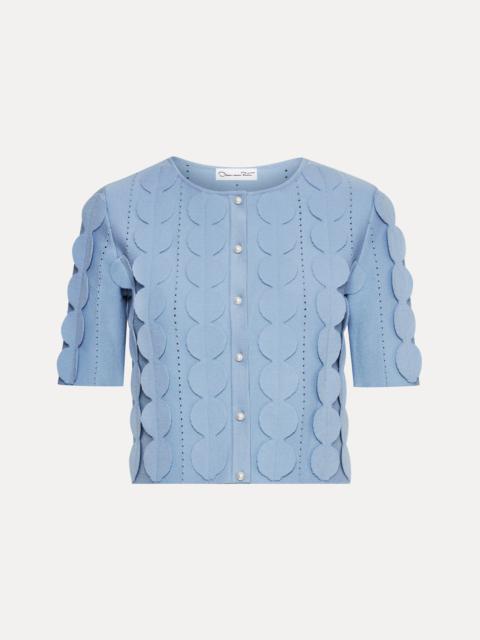 Oscar de la Renta GEOMETRIC CIRCLE CROPPED CARDIGAN