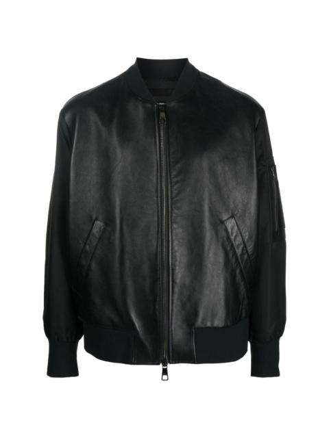 leather panelled bomber jacket