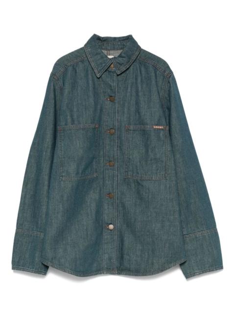 button-fastening patch-pocket shirt