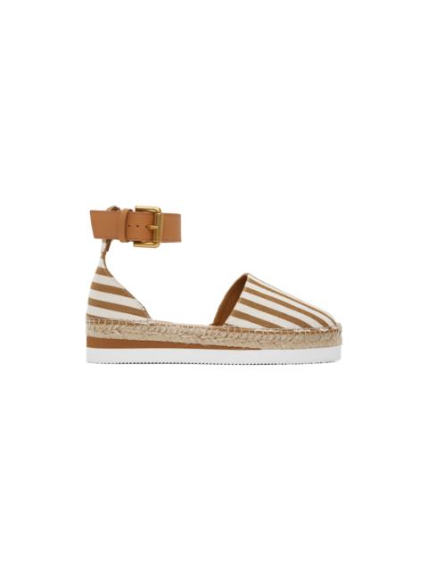 See by Chloé Brown & Off-White Glyn Flat Espadrilles