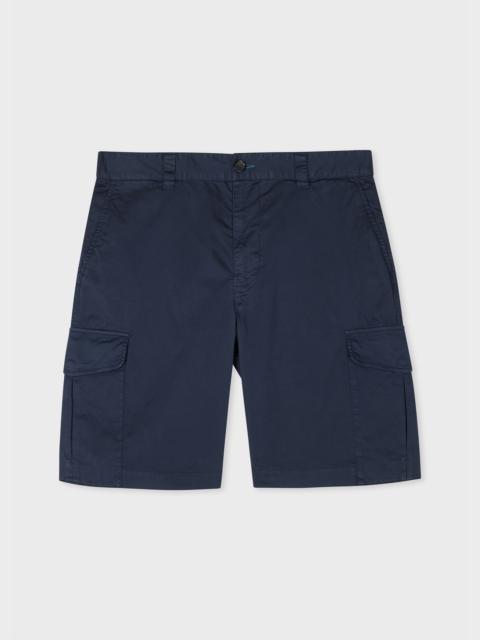 Paul Smith Navy Cotton-Sateen Cargo Shorts