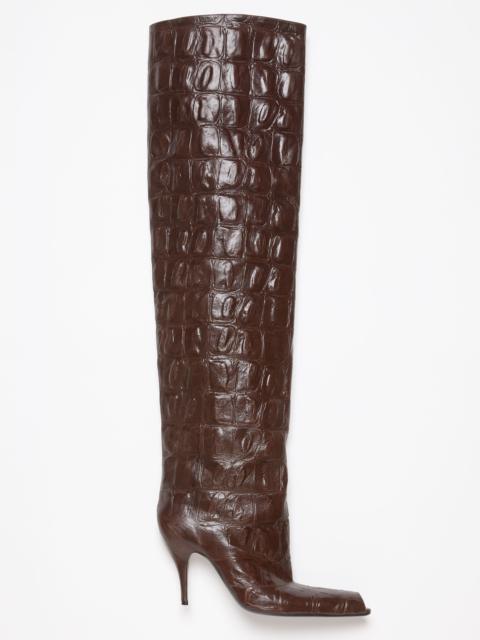 Acne Studios Leather boots open toe - Chocolate brown