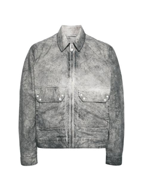Ten C zip-up distressed-effect shirt jacket