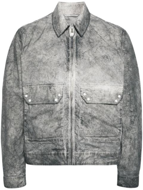 Ten C zip-up distressed-effect shirt jacket