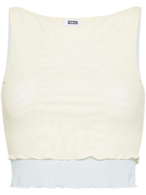 GCDS logo-patch layered mesh top