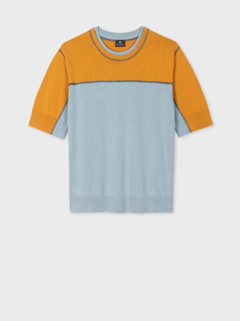 Paul Smith Blue Contrast Knitted Top