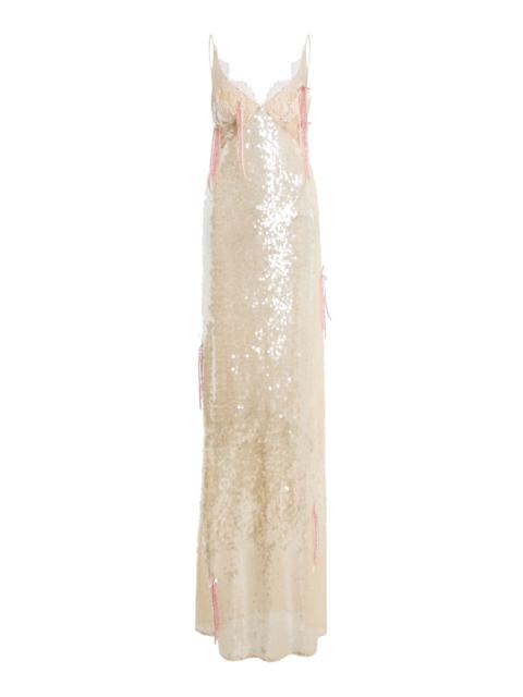 Wiederhoeft Exclusive Paillette Maxi Dress silver