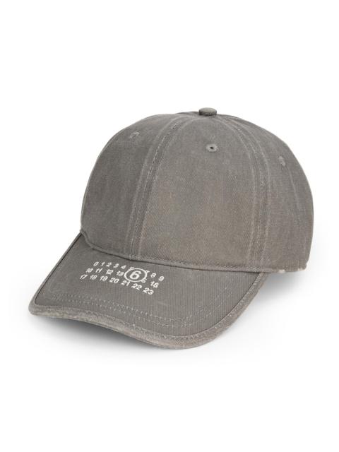 MM6 Maison Margiela Men's Logo Cotton Baseball Hat - Grey