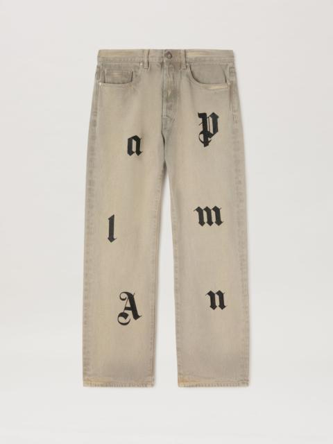 Logo Letters Jeans Loose Fit