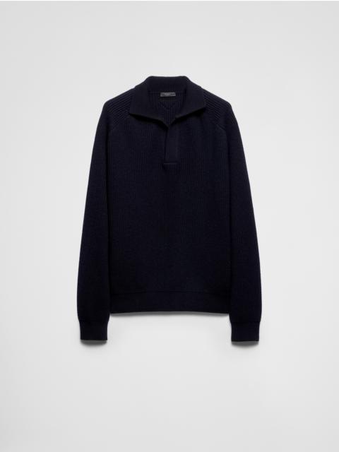 Prada Oversized cashmere polo sweater