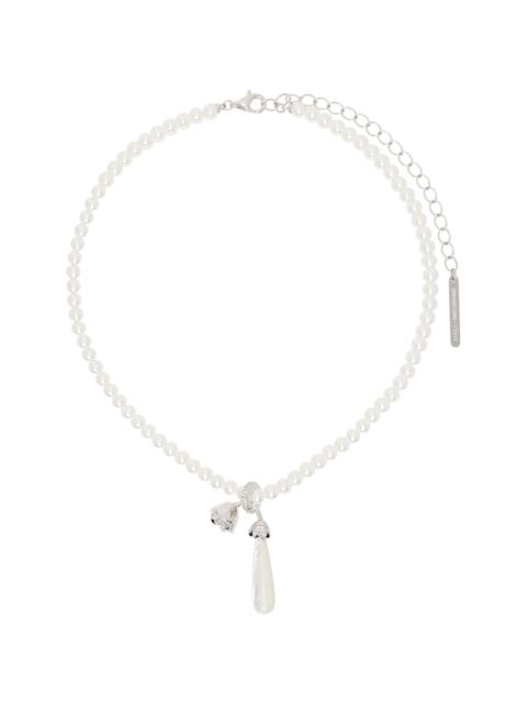 SHUSHU/TONG YVMIN Edition Faux-Pearl Drop Sleeping Rose Necklace