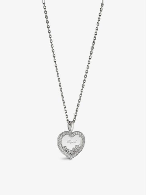 Chopard Happy Diamonds 18ct white-gold and 0.73ct round-cut diamond pendant necklace
