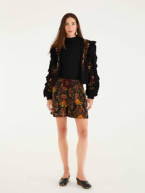 FARM RIO Black Berry Garden Shorts