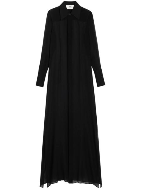 AMI Paris sheer silk maxi dress