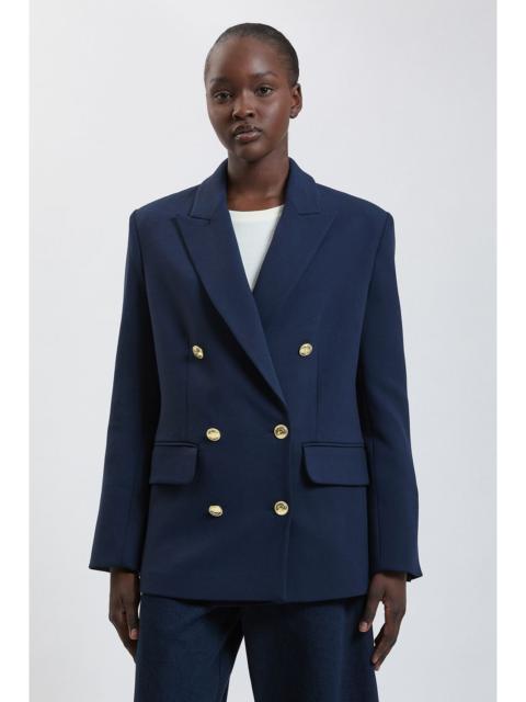 KAREN MILLEN Petite Compact Stretch Double Breasted Military Blazer