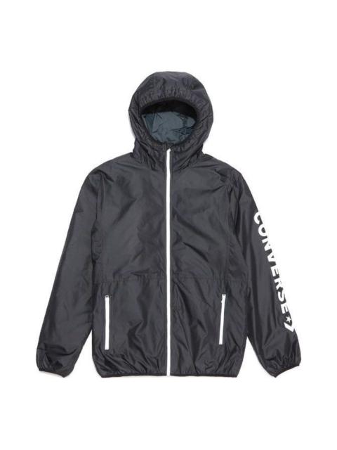 Converse Wordmark Windproof Light Jacket 'Black' 10008250-A02