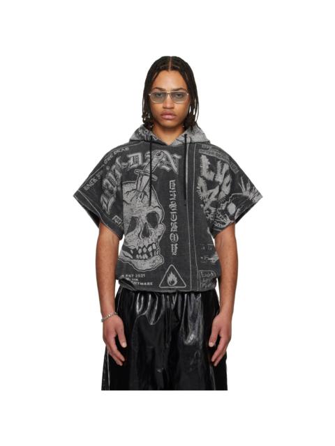 LU'U DAN Gray Half Hoodie