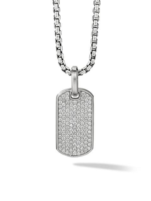 DAVID YURMAN Men's Chevron Tag in Sterling Silver - Diamond