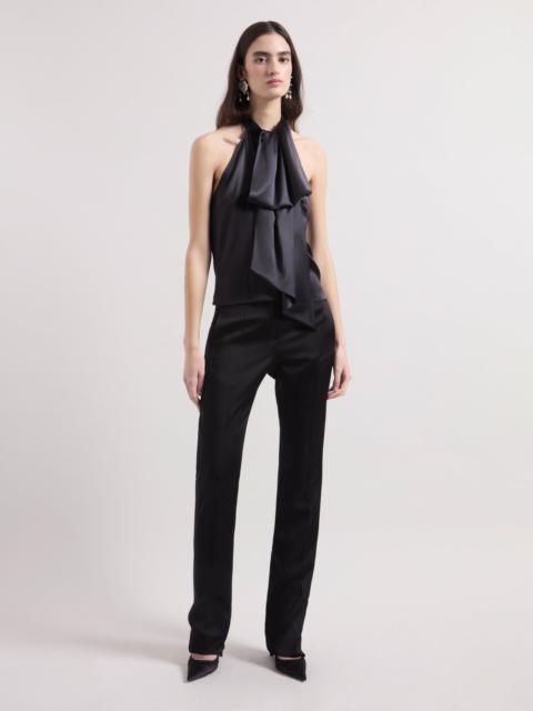 NINA RICCI Black Halterneck Satin Top