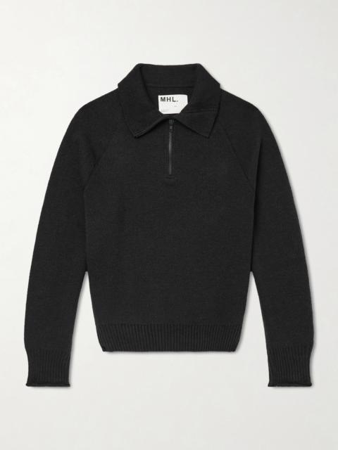 MARGARET HOWELL Wool and Cotton-Blend Half-Zip Sweater