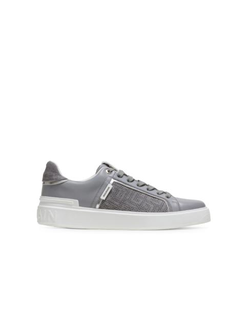 Balmain B-Court trainers in perforated monogrammed leather