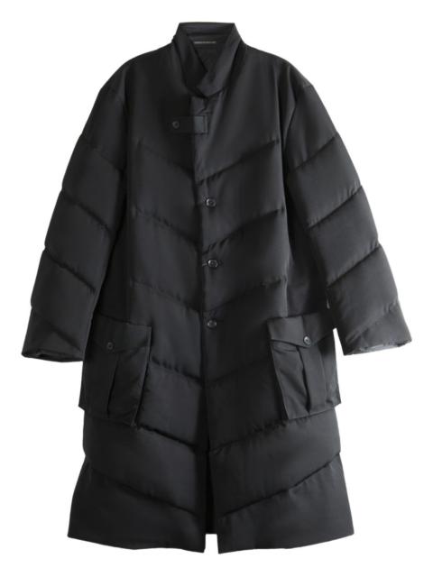 Yohji Yamamoto quilted diagonal-seam coat