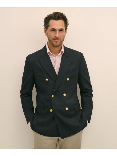 Brooks Brothers Classic Fit Stretch Wool Double-Breasted 1818 Blazer