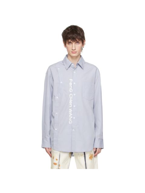 FENG CHEN WANG Blue Printed Shirt