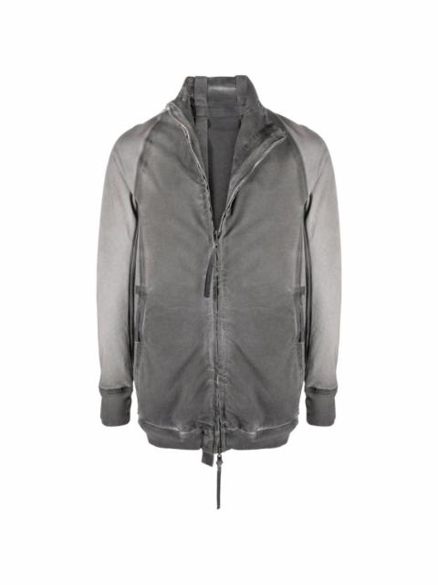 faded-effect zip-up lightweight jacket
