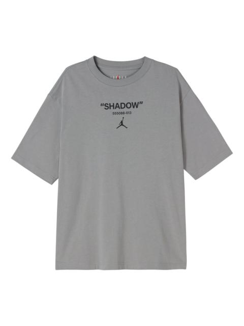 Jordan Air Jordan Solid Color Logo Alphabet Round Neck Short Sleeve Gray DV9727-062