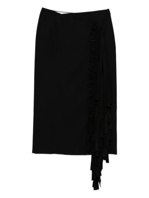 Carven ruffled fringed skirt