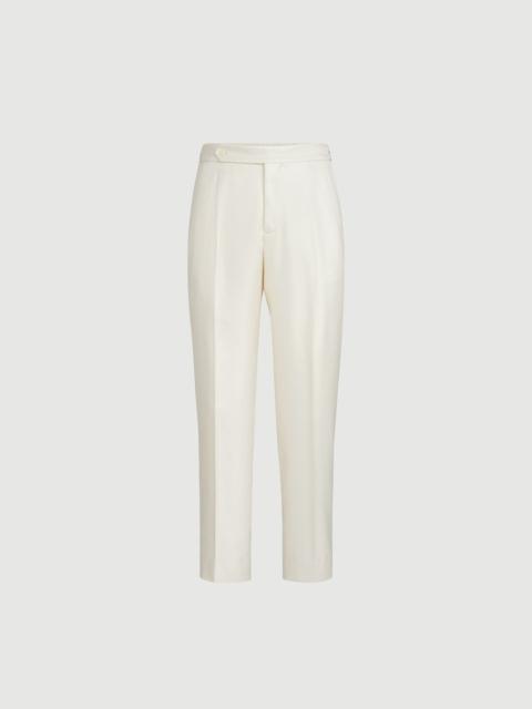 Brunello Cucinelli Silk diagonal tuxedo trousers with pleat and waist tabs